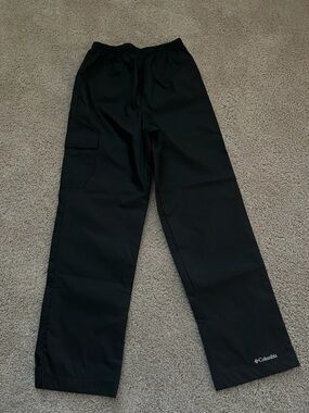 Columbia Black Youth Rain Pants with Elastic Waist size 10